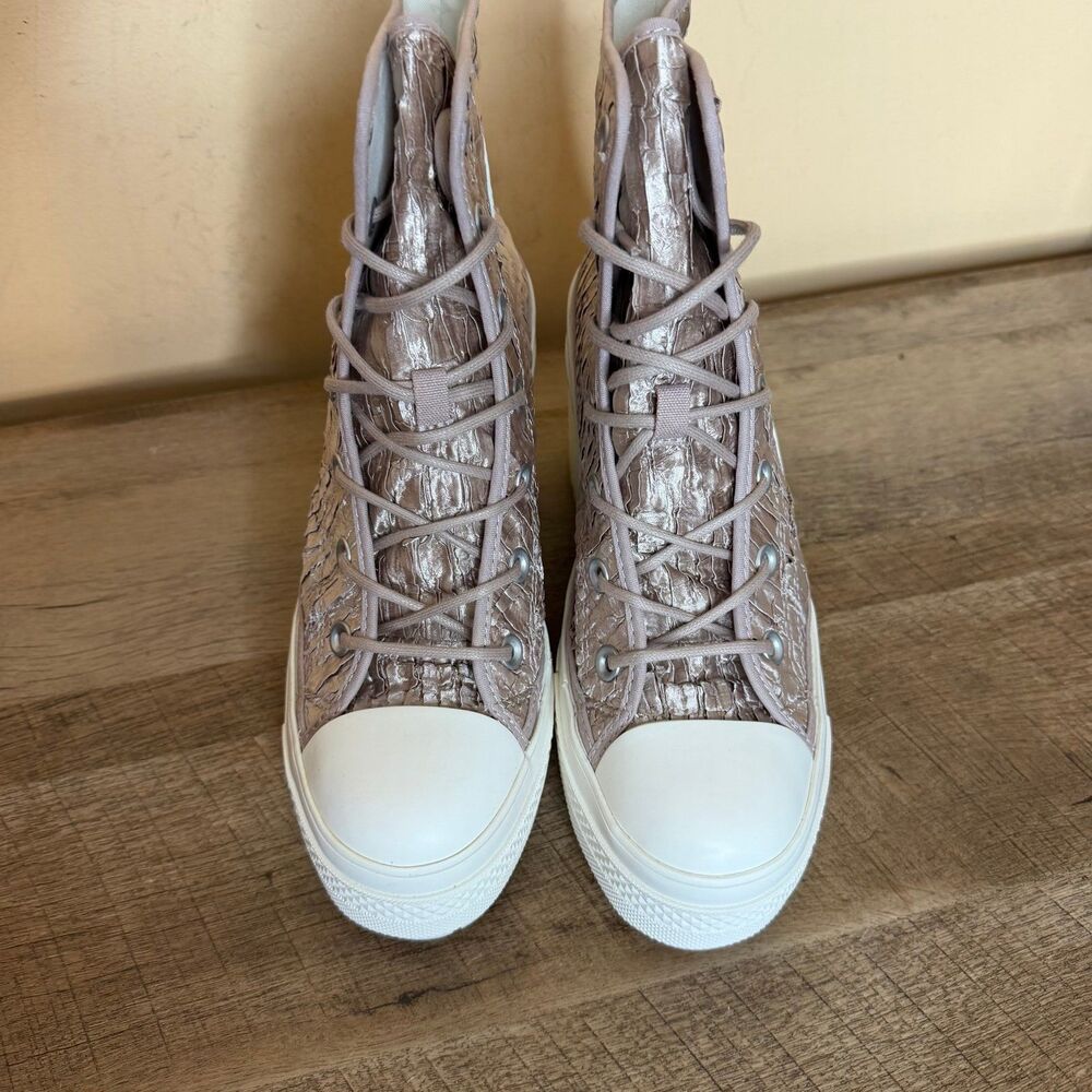 Converse Women Chuck 70 de Luxe Heel shoes wrinkled satin boots size 7.5 - Picture 4 of 9